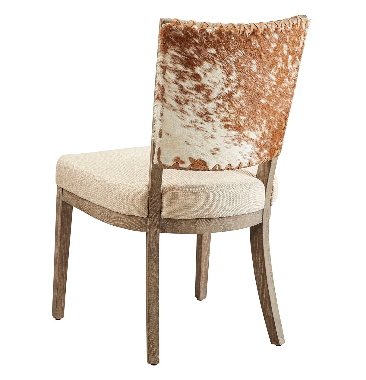 Lina - Chair - Leather And Linen (Set of 2) - Light Brown