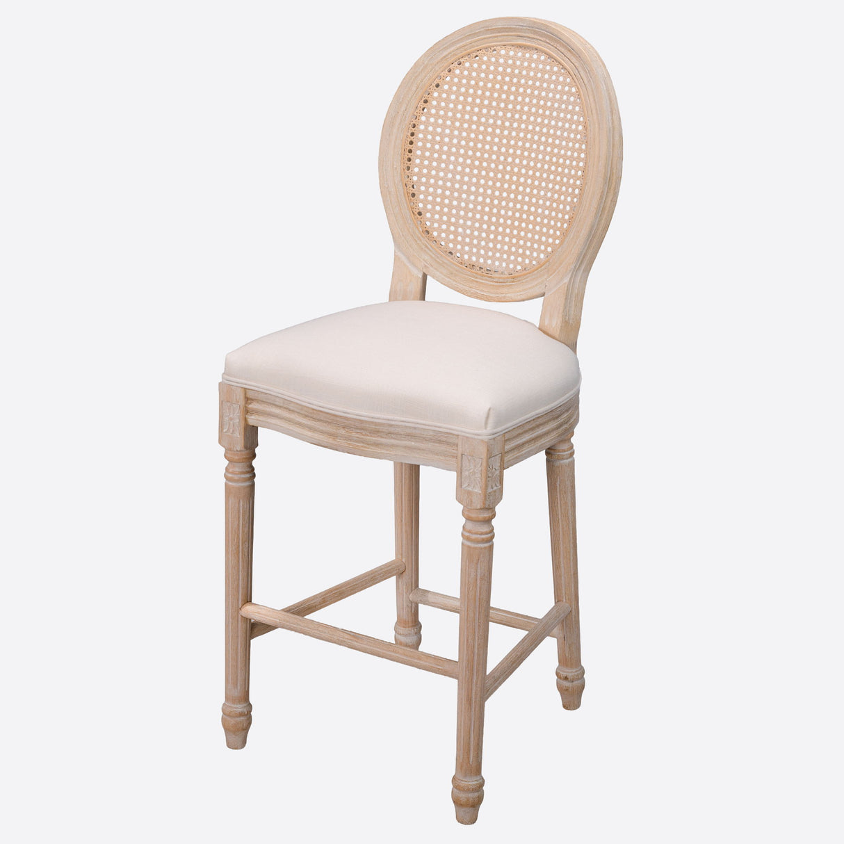 French Country Bar Chairs With Round Back (Set of 2)
