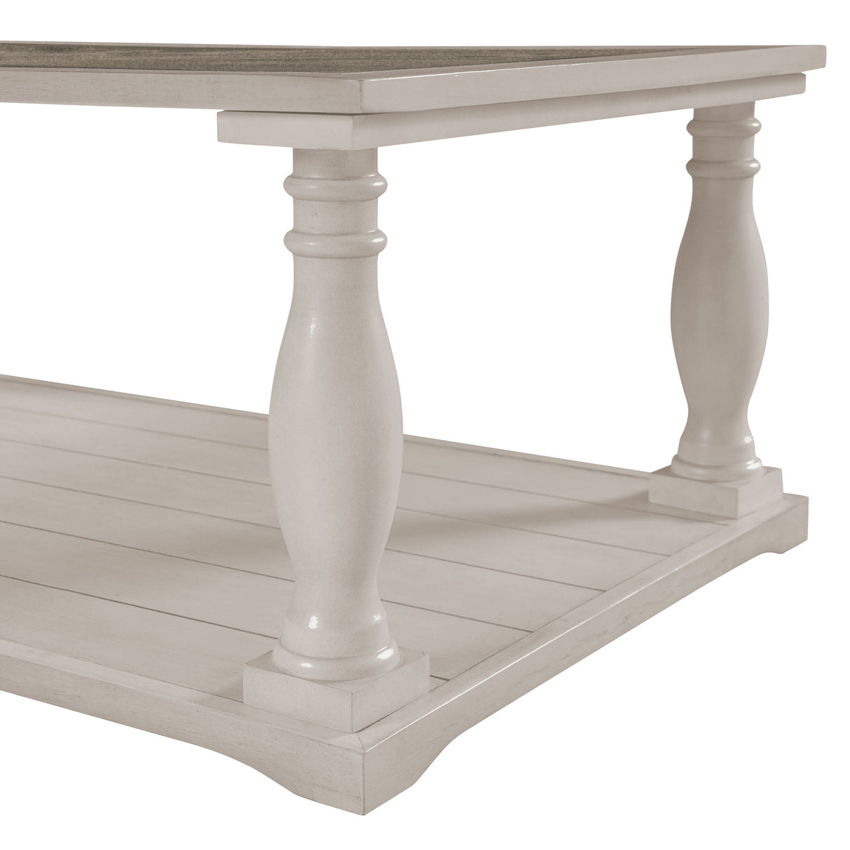 Farmhouse Rectangular Coffee Table With 2 Tiers
