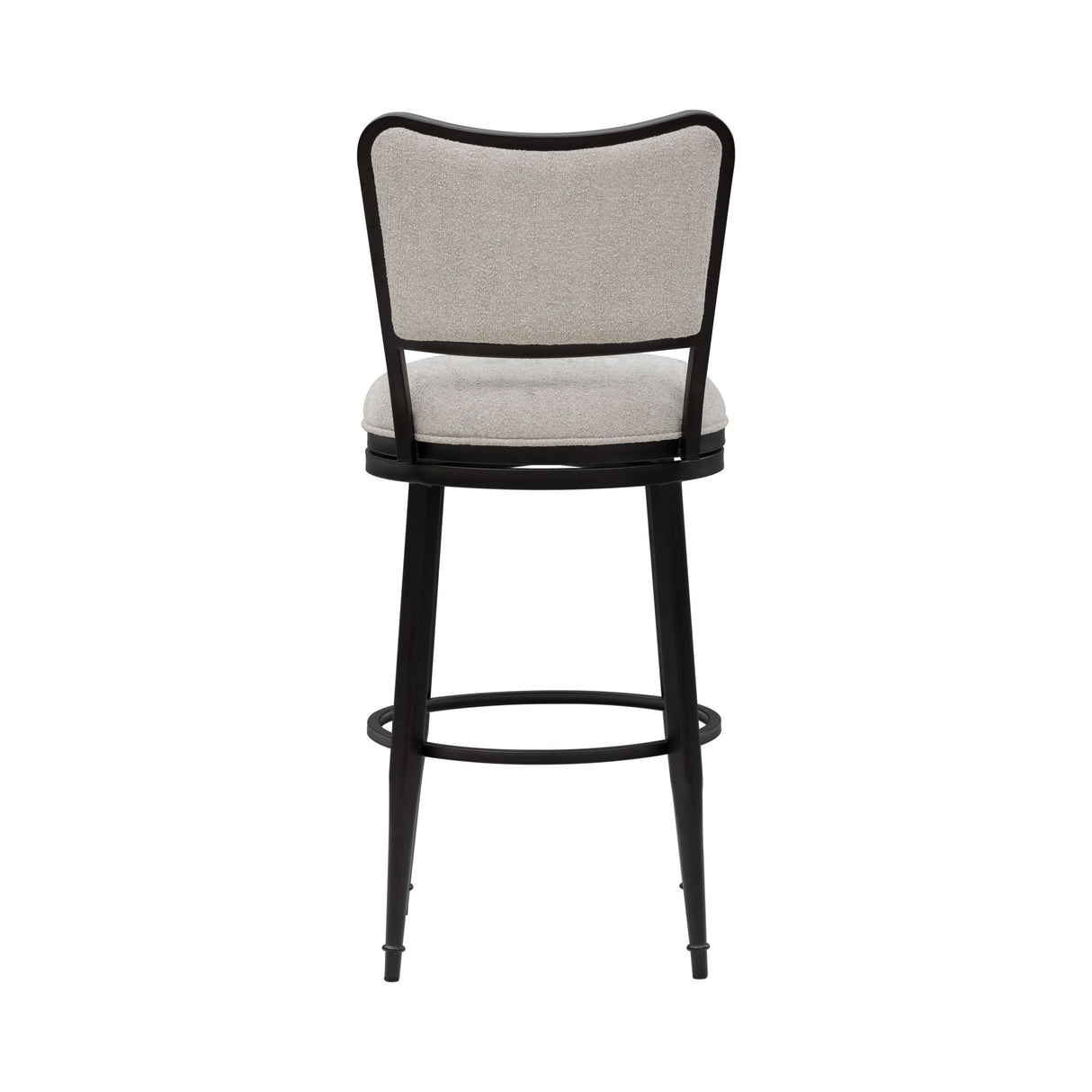 Baxter - Steel Frame Fabric Upholstered Swivel Bar Height Barstool