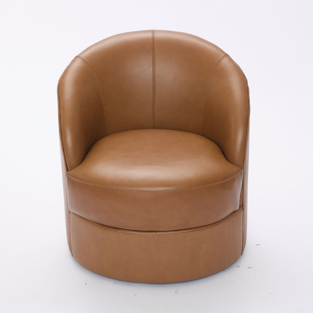 Swivel Accent Chair With 360° Smooth Spin - Black / Light Brown / Silver