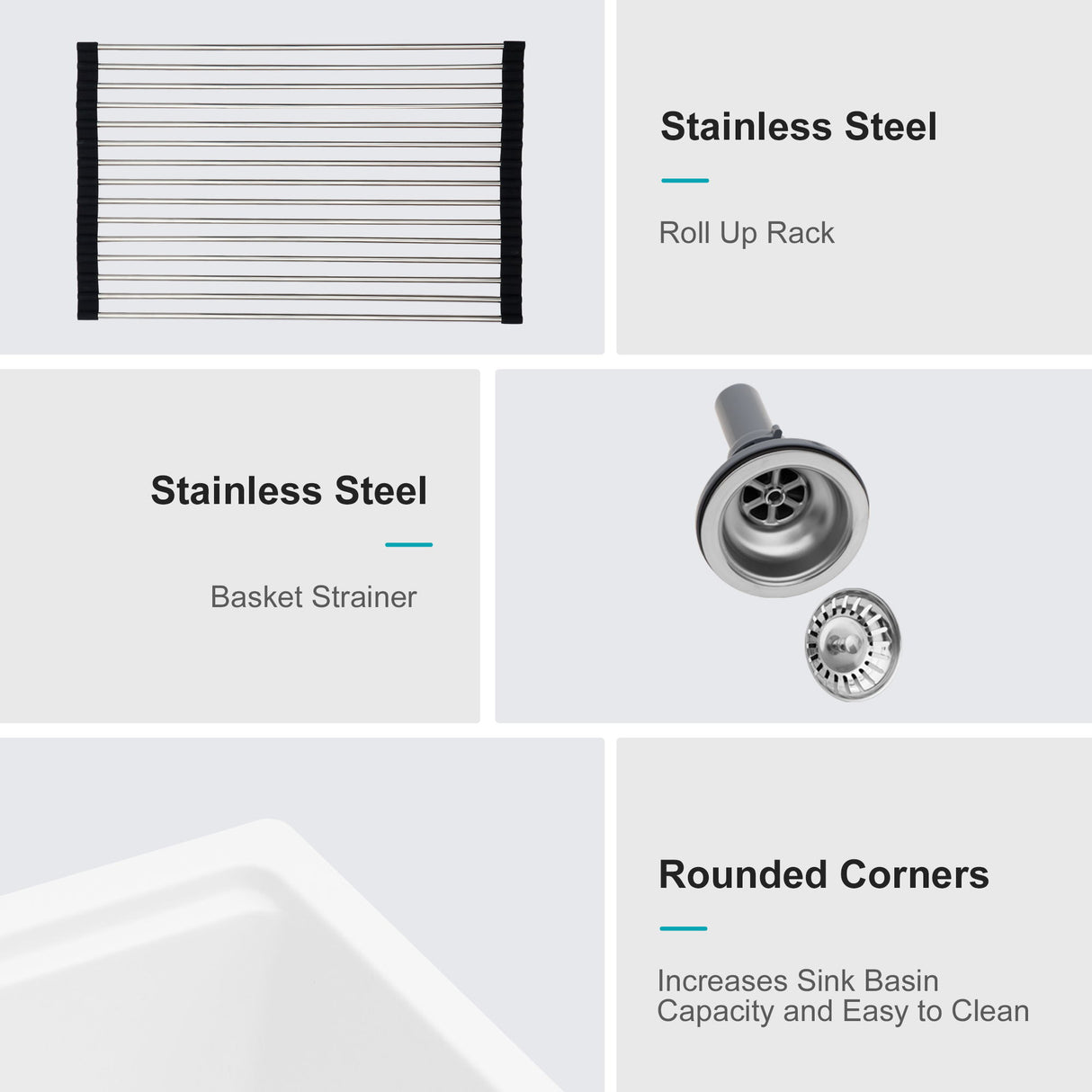 Quartz Composite Kitchen Sink With Workstation, Undermount