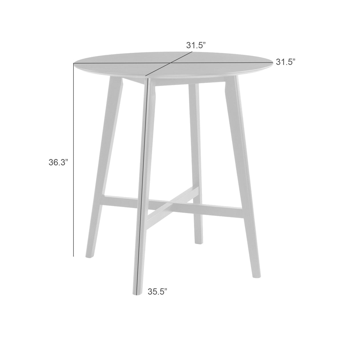 Allin - 31.5" Wood Top Pub Table - Night Wenge