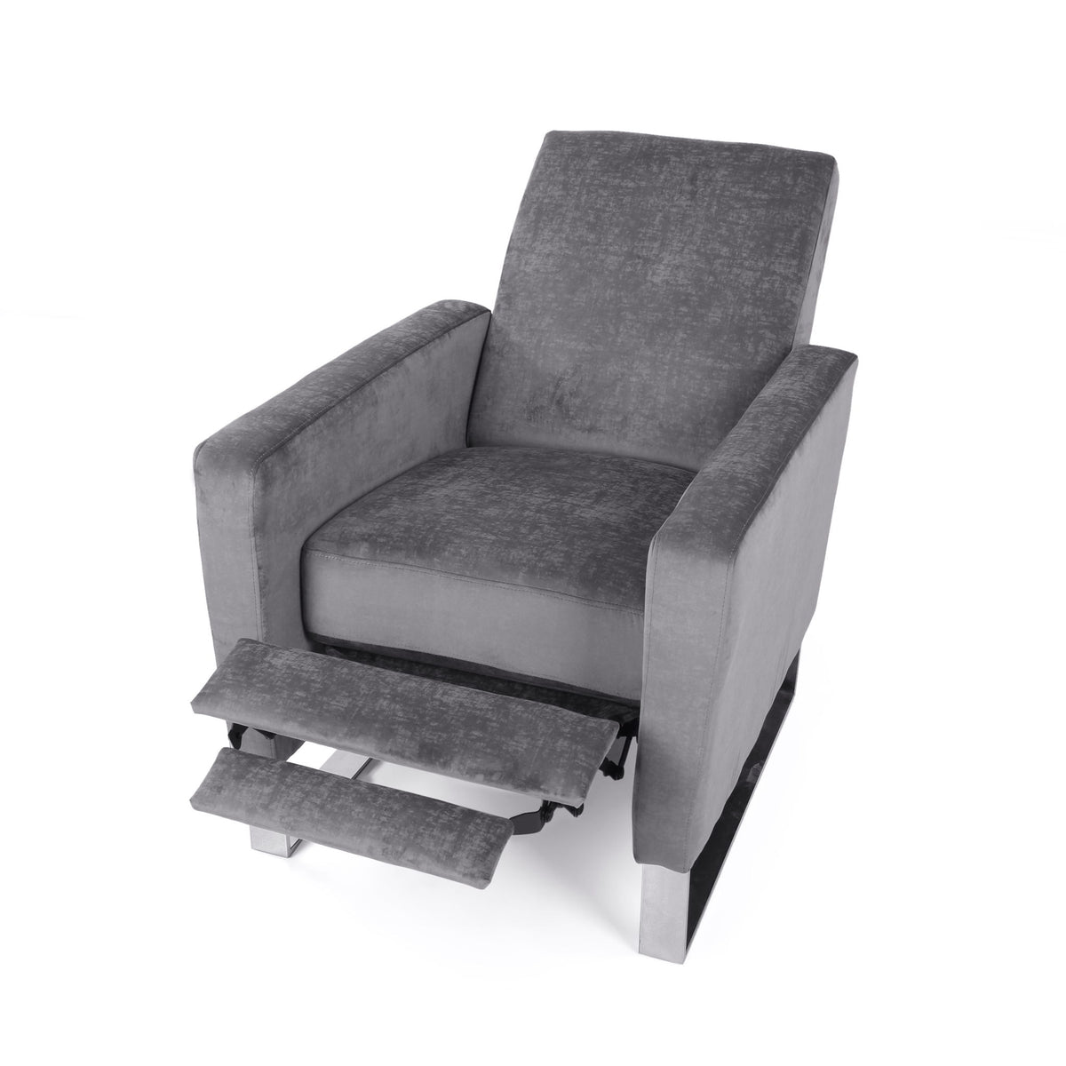 Bolt - Upholstered Recliner Chair With Stainless Steel Base - Gray