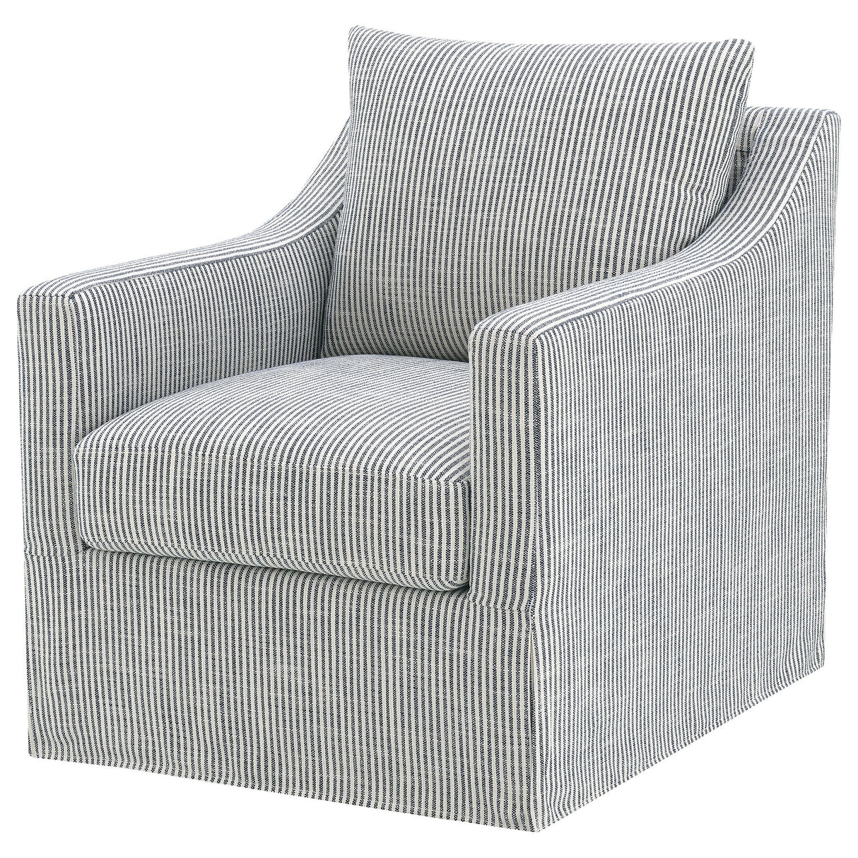 Merced - Upholstered Sloped Arm Accent Swivel Chair With 360 Degree Swivel Base - Gray