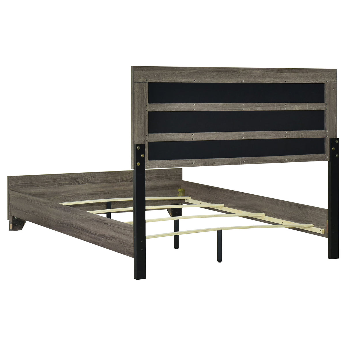 Funston - 4 Piece Queen Bedroom Set With Upholstered Headboard - Oak