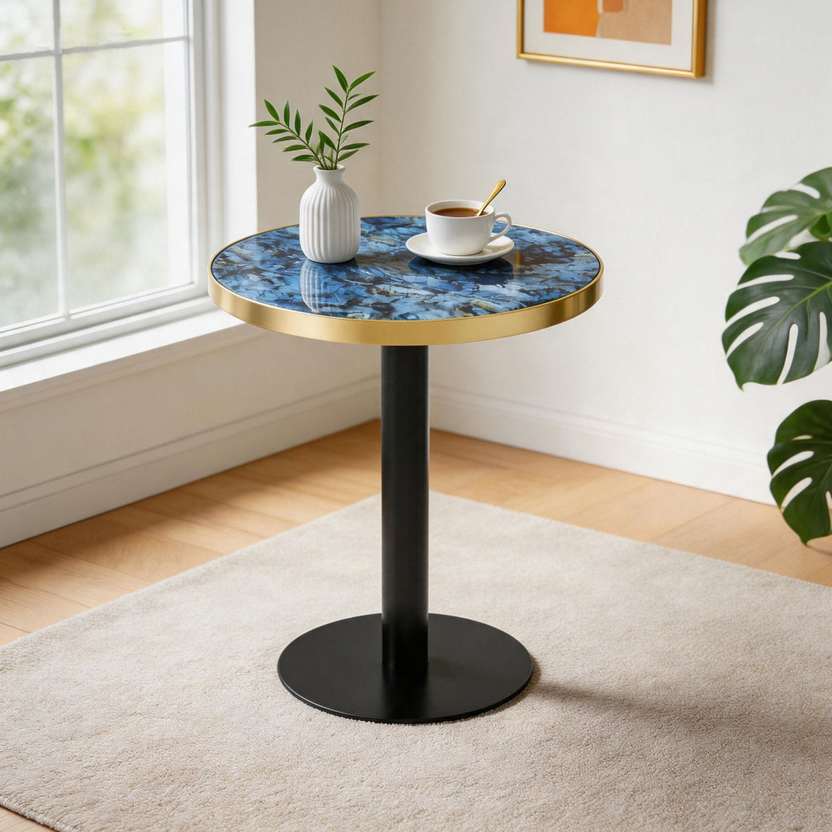 Round Bistro Coffee Table - Blue