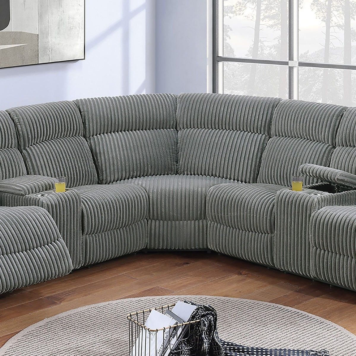 Power Motion Sectional LAF / RAF Loveseat With Console Cup Holders