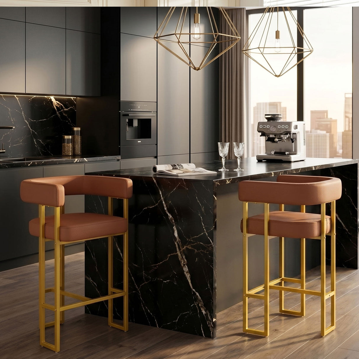Modern Counter Height Bar Stools With U - Shaped
