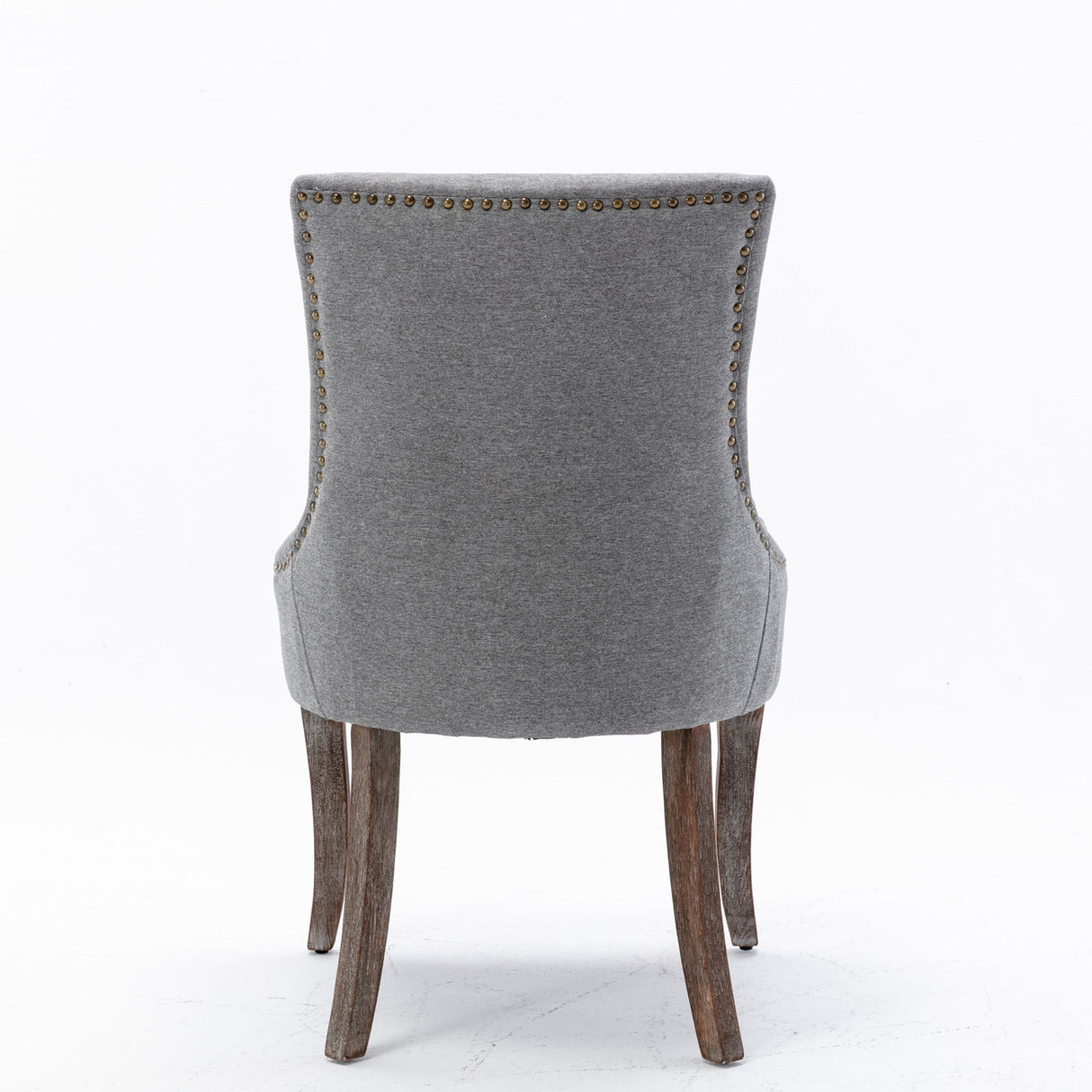 Ultra Side Dining Chair,Thickened Fabric Chairs With Neutrally Toned Solid Wood Legs, Bronze Nail Head (Set of 2) - Chair Sets - Alpine Outlets