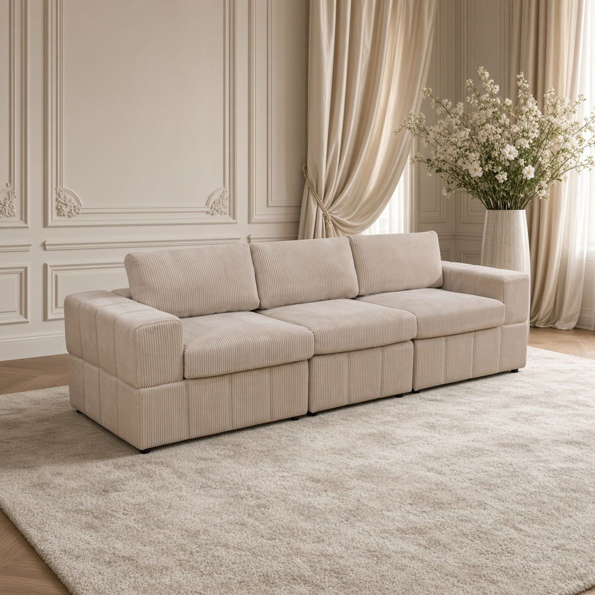Oversized Modular Sectional Sofa 3 Piece Set, Flexible Layout For Living Room