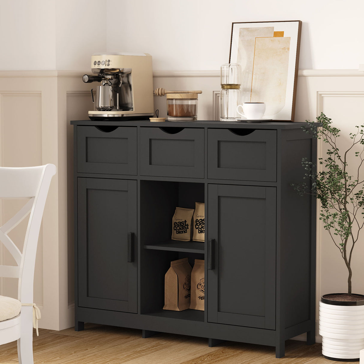 Storage Cabinets, Wooden Floor Cabinet, With Drawers And Shelves Storage Cabinets, Accent Cabinet For Living Room, Bedroom, Bathroom Furniture Home Decor - Sideboards - Alpine Outlets