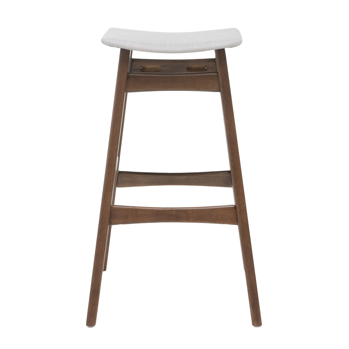 Mid Century Modern Bar Stool Set With Upholstered Seating