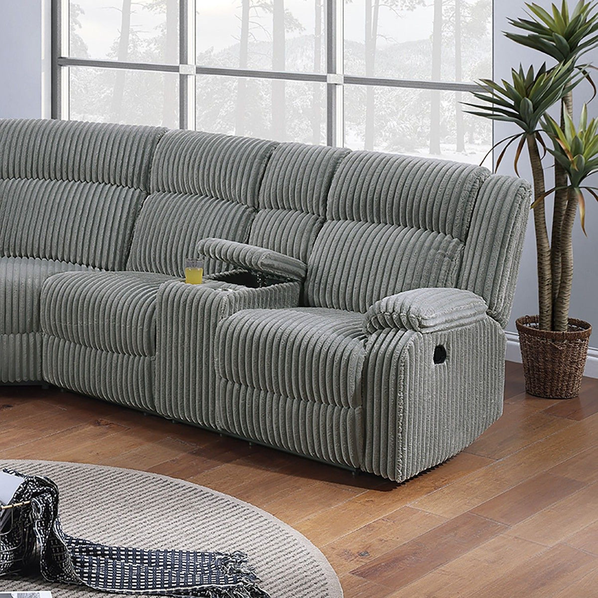 Power Motion Sectional LAF / RAF Loveseat With Console Cup Holders