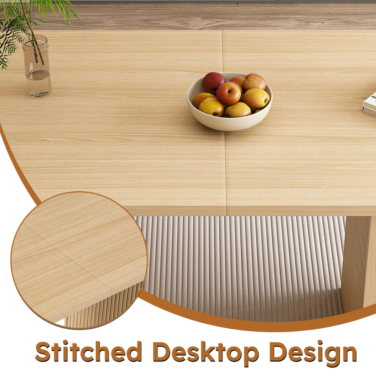 Oval Dining Table With Slim Base - Light Walnut