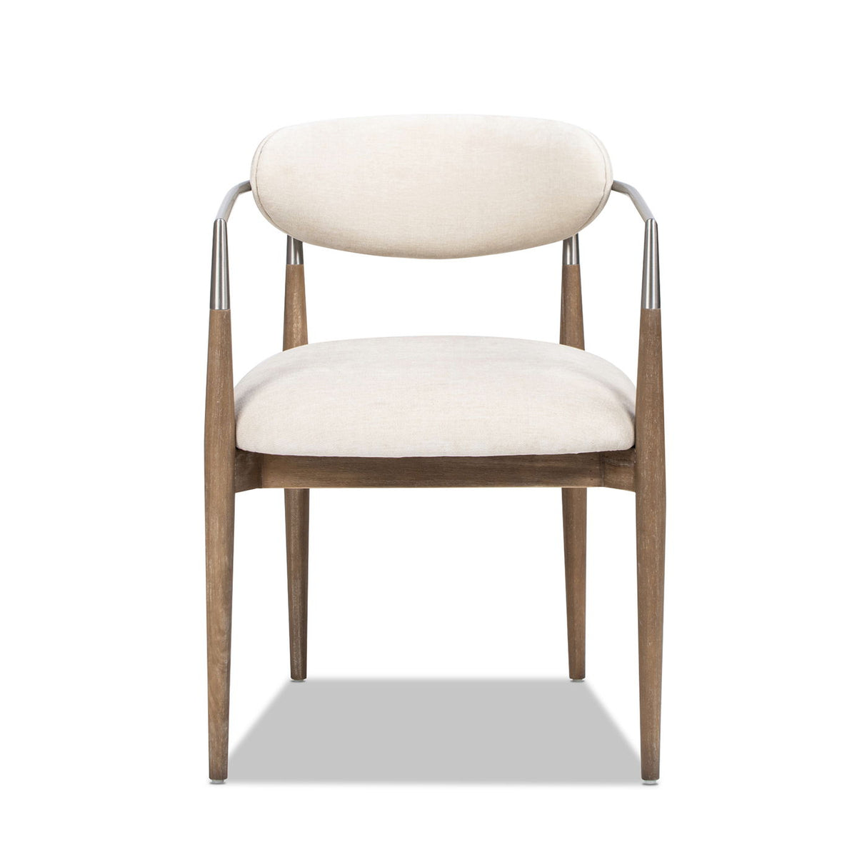 Artemis - Mixed Material Upholstered Dining Arm Chair - Warm White - Arm Chairs - Alpine Outlets