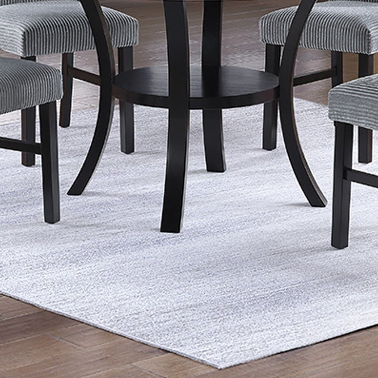Elegant 5 Piece Dining Set Dark Chairs Top Table With Lower Shelf Kitchen Dining Room
