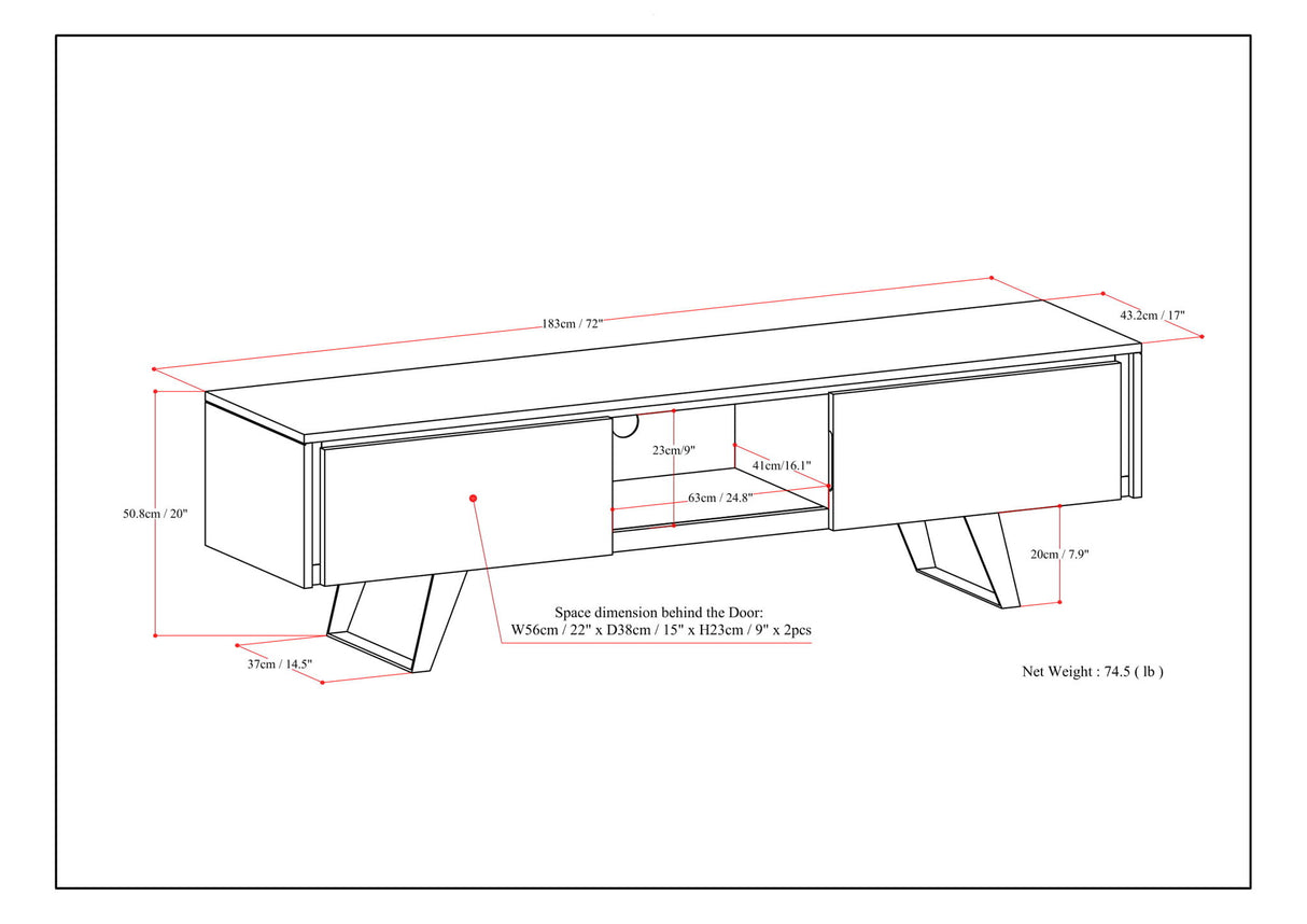 Lowry - Handcrafted TV Media Stand