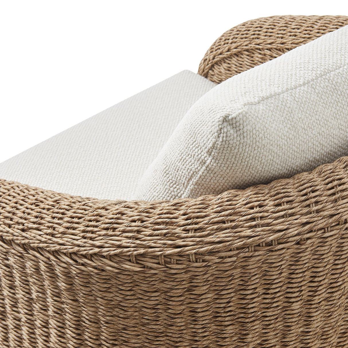 Pavilion - 2-Piece Powder Coated Metal Outdoor Conversation Set With Cushions - Boucle White / Natural