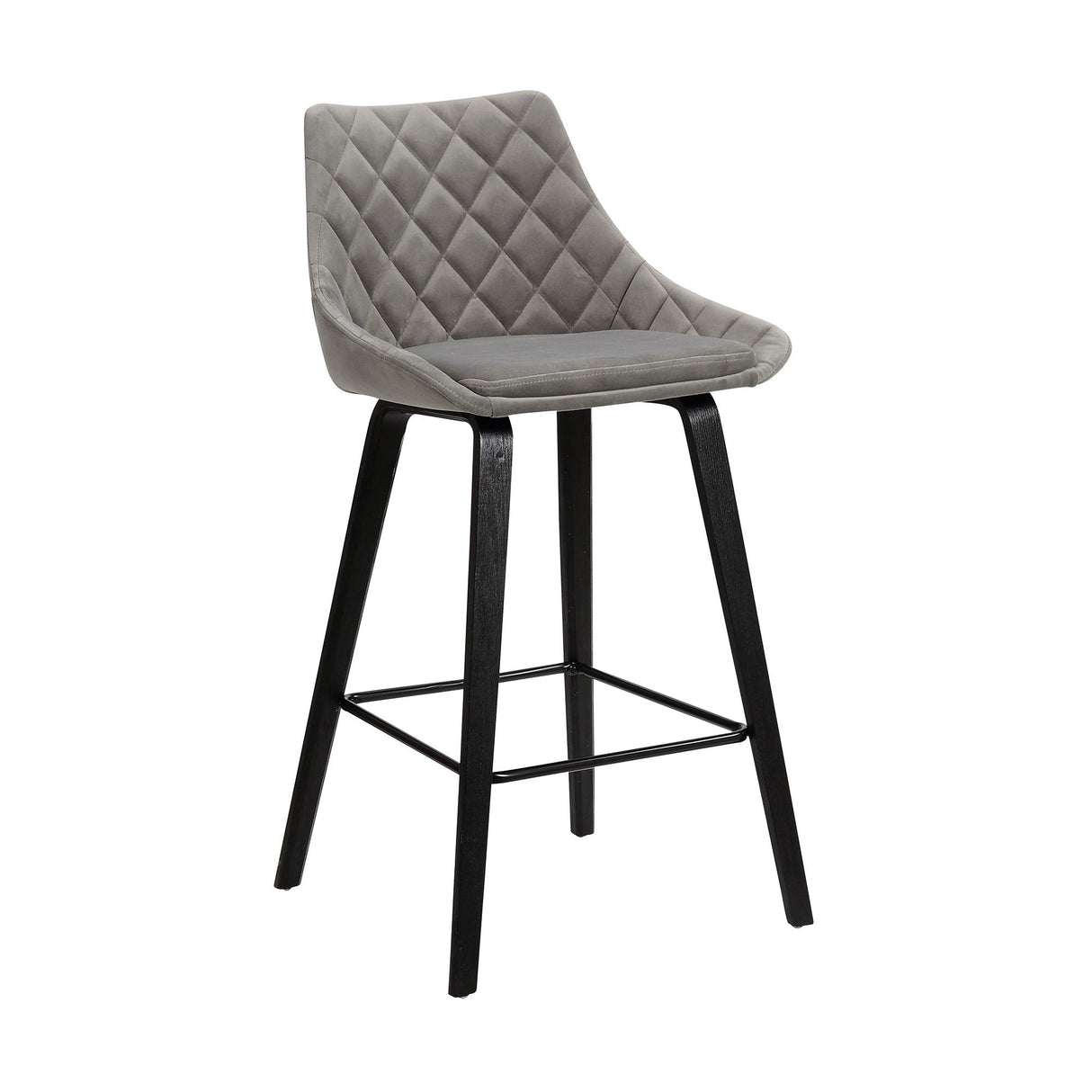 Dani - 26" Velvet Barstool - Black / Gray