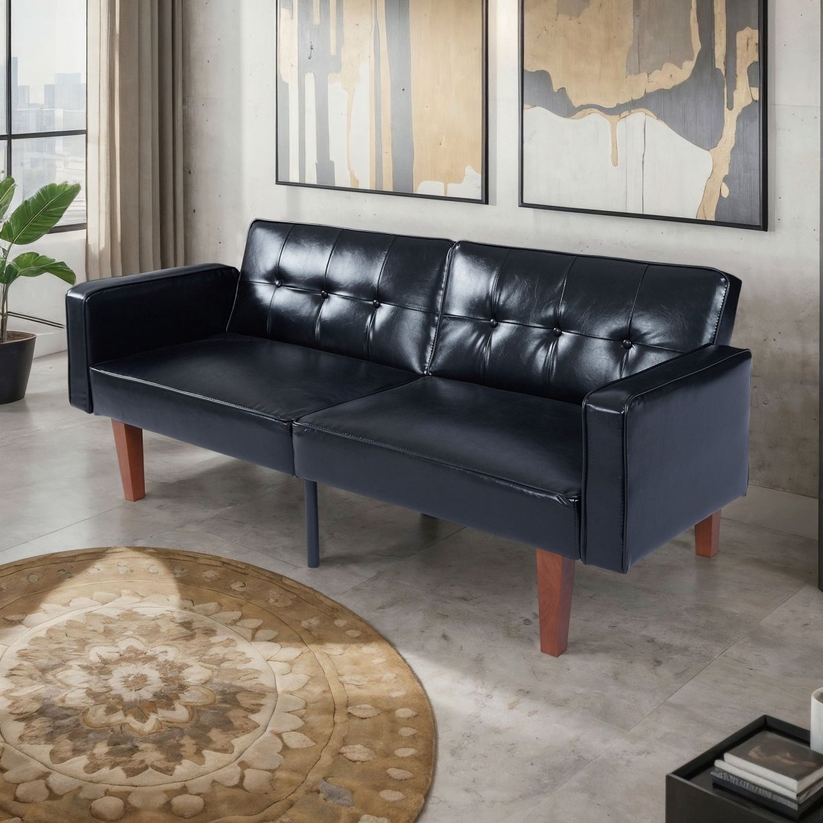 3 Position Split Back Futon Sofa Bed For Living Room - Futon Sofas available at Alpine Outlets in Denver