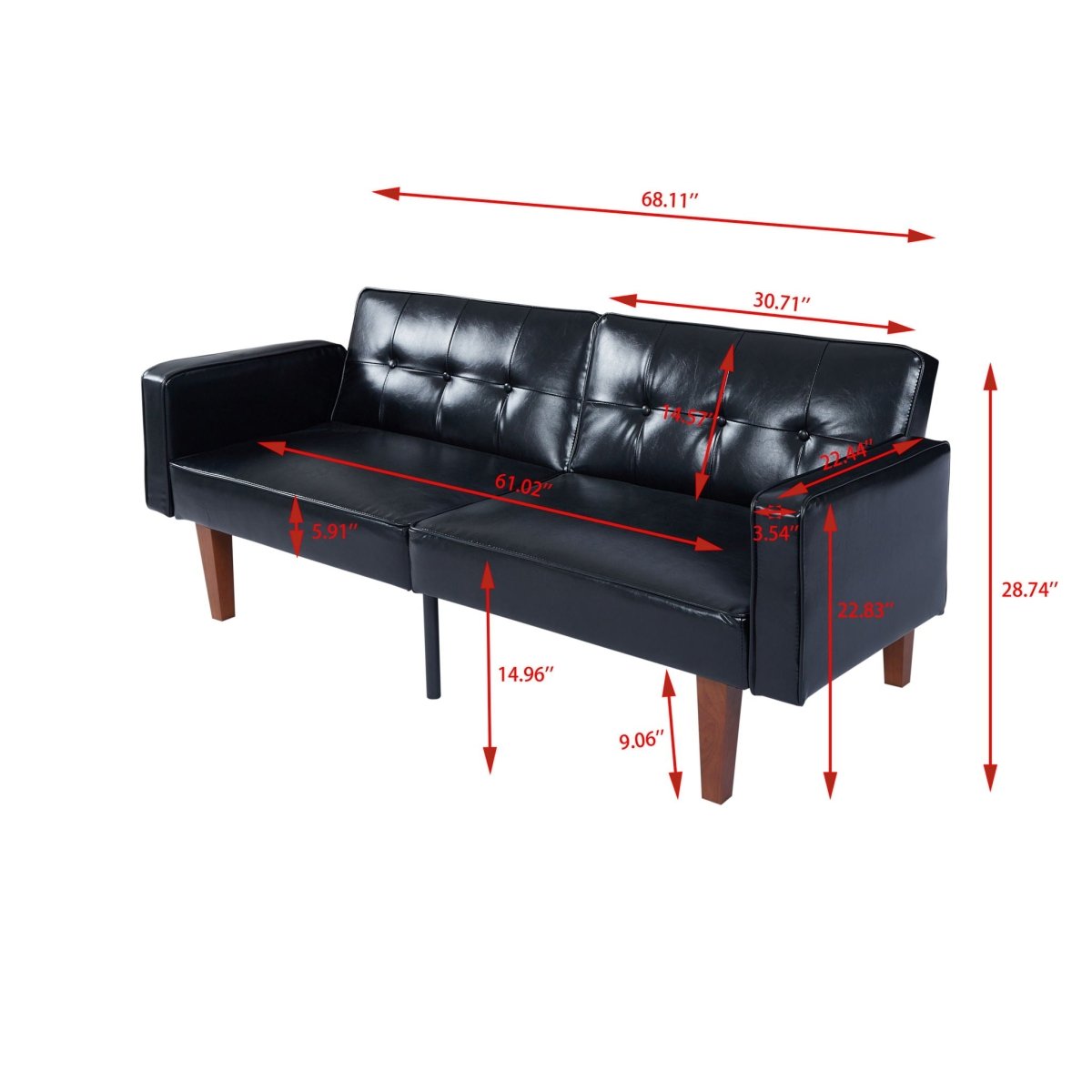 3 Position Split Back Futon Sofa Bed For Living Room - Futon Sofas available at Alpine Outlets in Denver