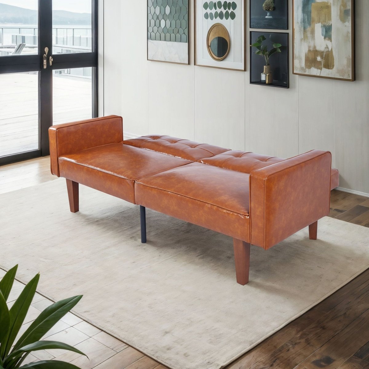 3 Position Split Back Futon Sofa Bed For Living Room - Futon Sofas available at Alpine Outlets in Denver