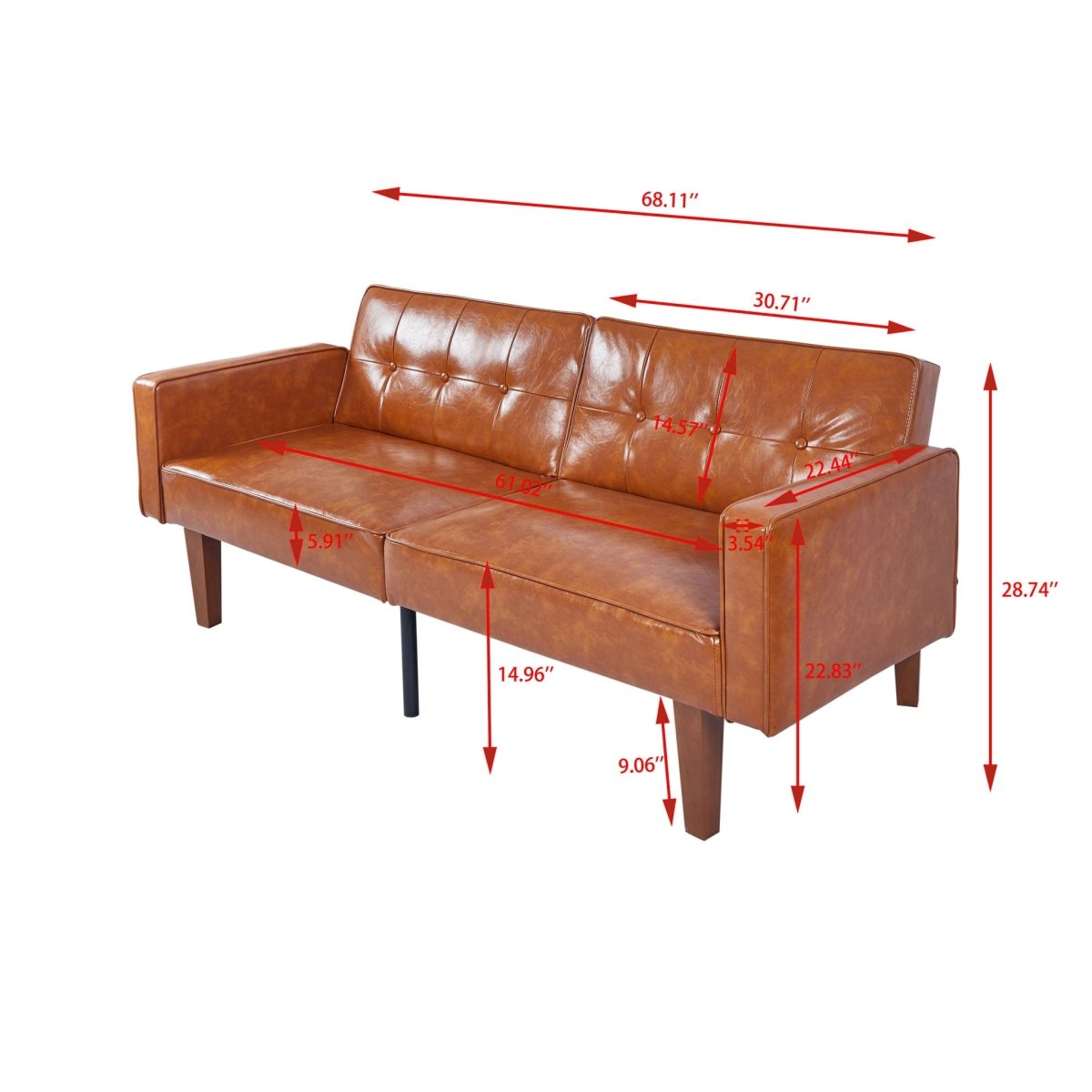 3 Position Split Back Futon Sofa Bed For Living Room - Futon Sofas available at Alpine Outlets in Denver