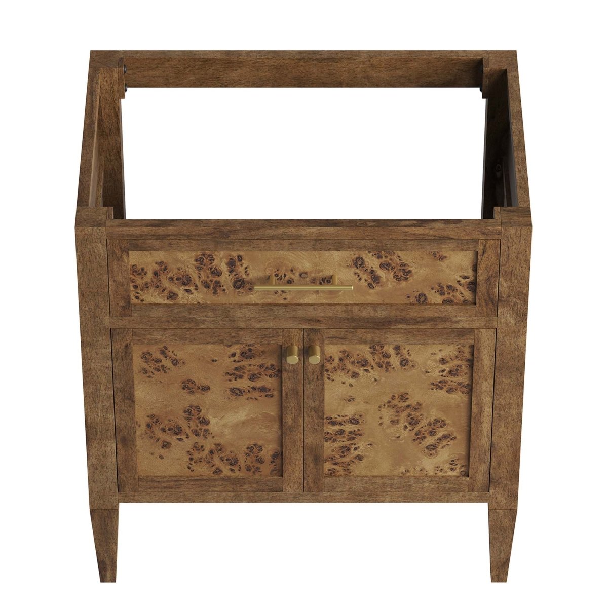 30" Brown Wood Bathroom Vanity Cabinet (Sink Basin Not Included) - Bathroom Fixtures - Alpine Outlets