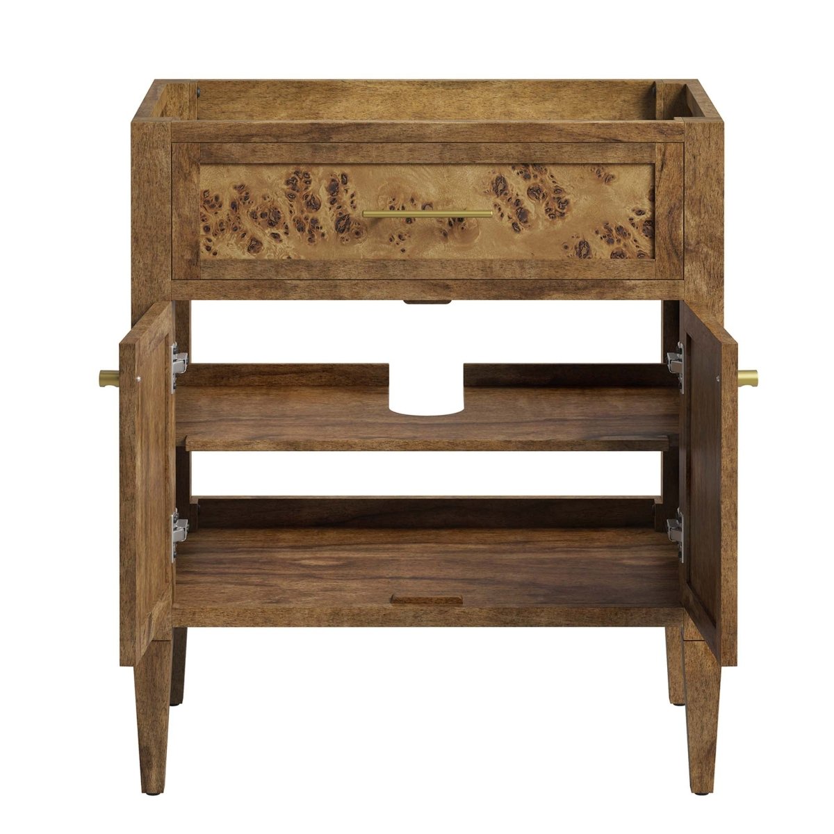 30" Brown Wood Bathroom Vanity Cabinet (Sink Basin Not Included) - Bathroom Fixtures - Alpine Outlets