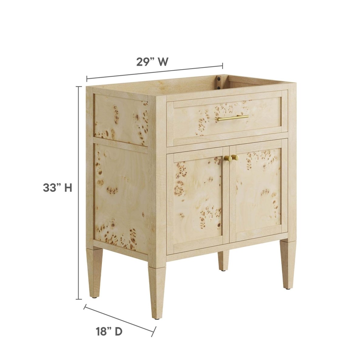 30" Burgundy Wood Bathroom Vanity Cabinet (Sink Basin Not Included) - Bathroom Fixtures - Alpine Outlets