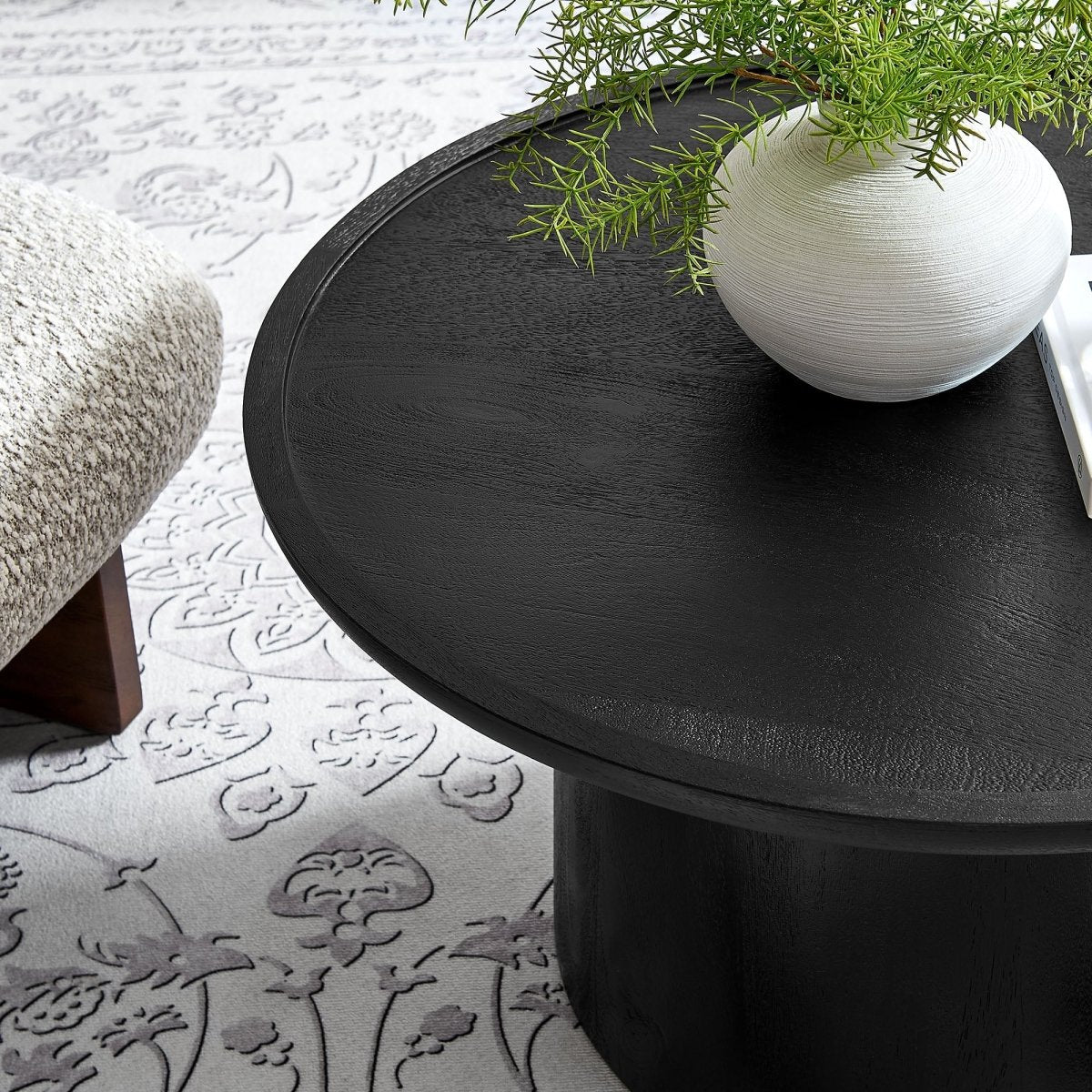 30 Inch Timeless Round Solid Mango Wood Coffee Table - Coffee Tables available at Alpine Outlets in Denver