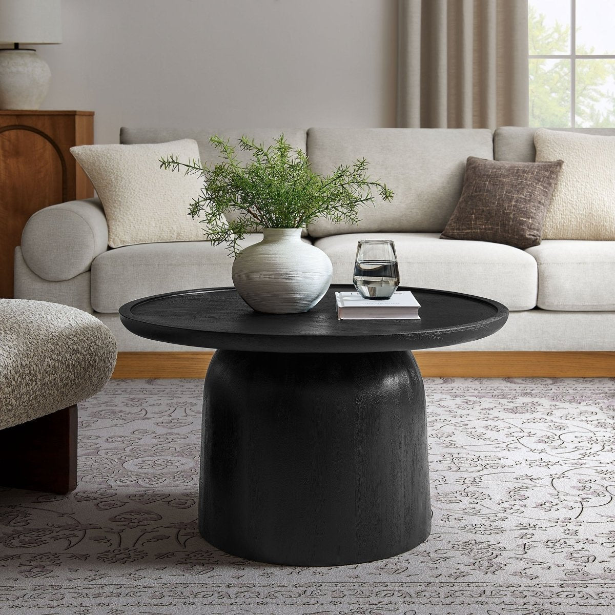 30 Inch Timeless Round Solid Mango Wood Coffee Table - Coffee Tables available at Alpine Outlets in Denver