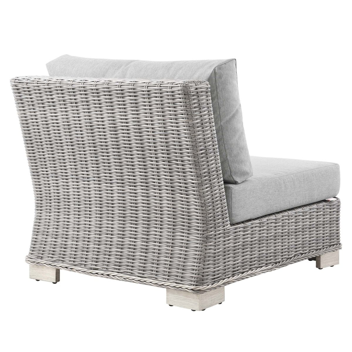 30" Light Gray Wicker Outdoor Armless Chair - Outdoor - Alpine Outlets