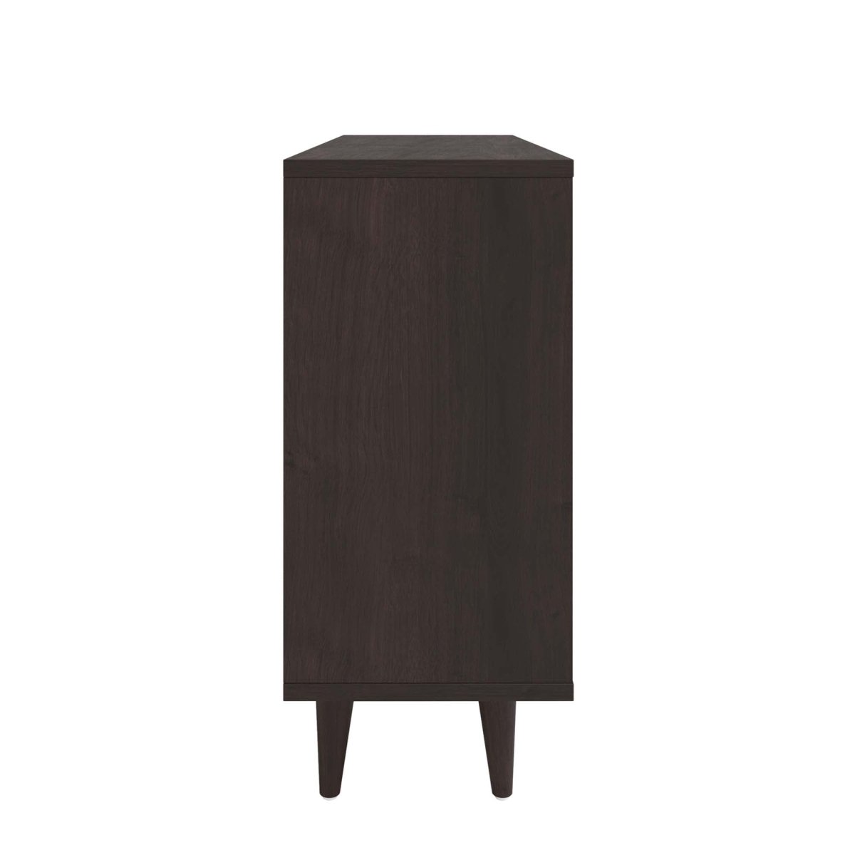 30" Mid - Century Modern Display Stand and Storage Cabinet in Cappuccino White - Bookcases available at Alpine Outlets in Denver