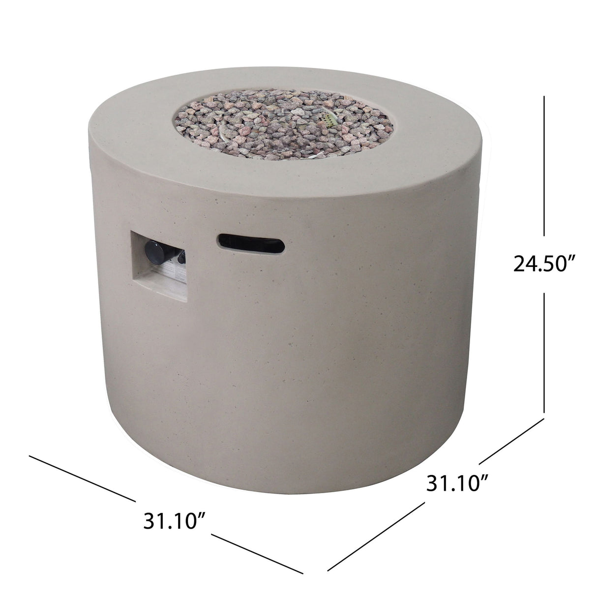 Round Propane Fire Pit Table Modern Outdoor Patio Heater 40000 BTU