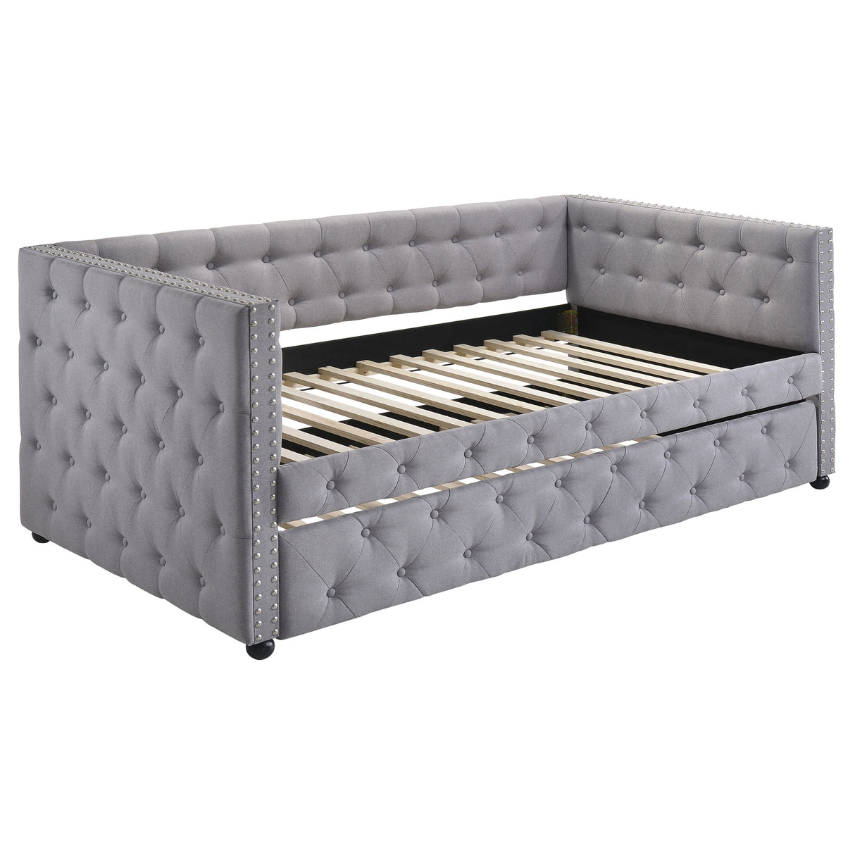 Mockern Upholstered Twin Daybed with Trundle, Grey