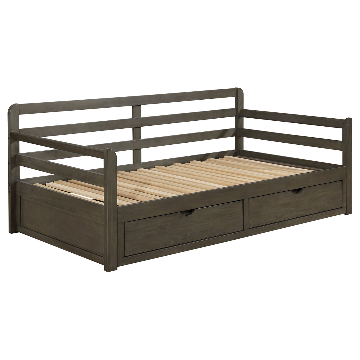Sorrento Twin XL Daybed with Trundle and Drawers, Grey