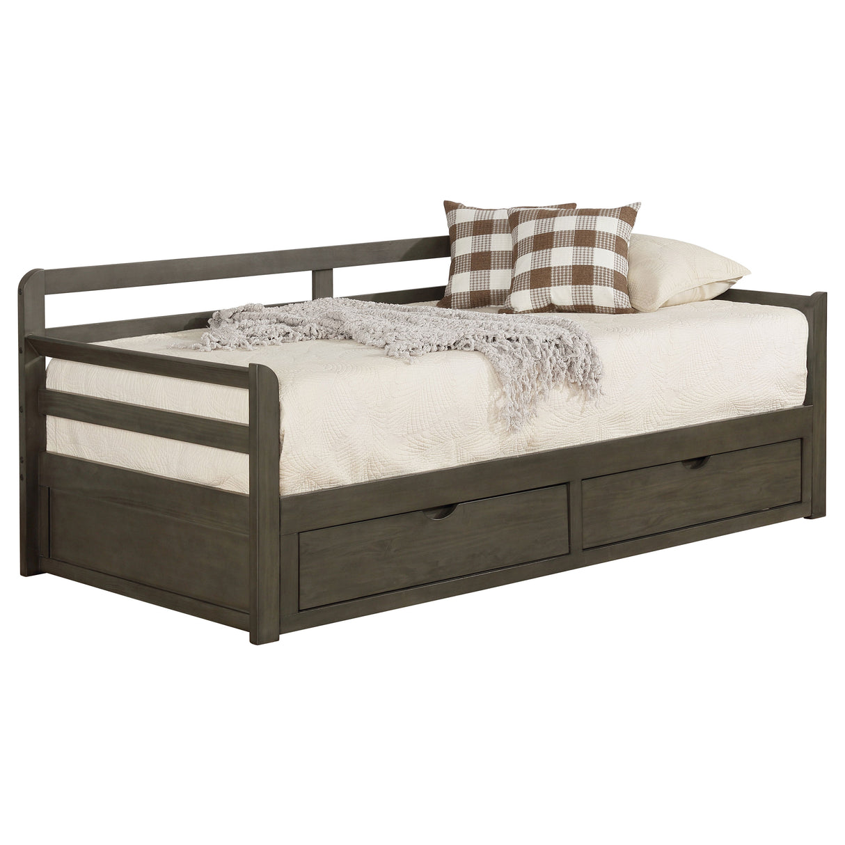 Sorrento Twin XL Daybed with Trundle and Drawers, Grey