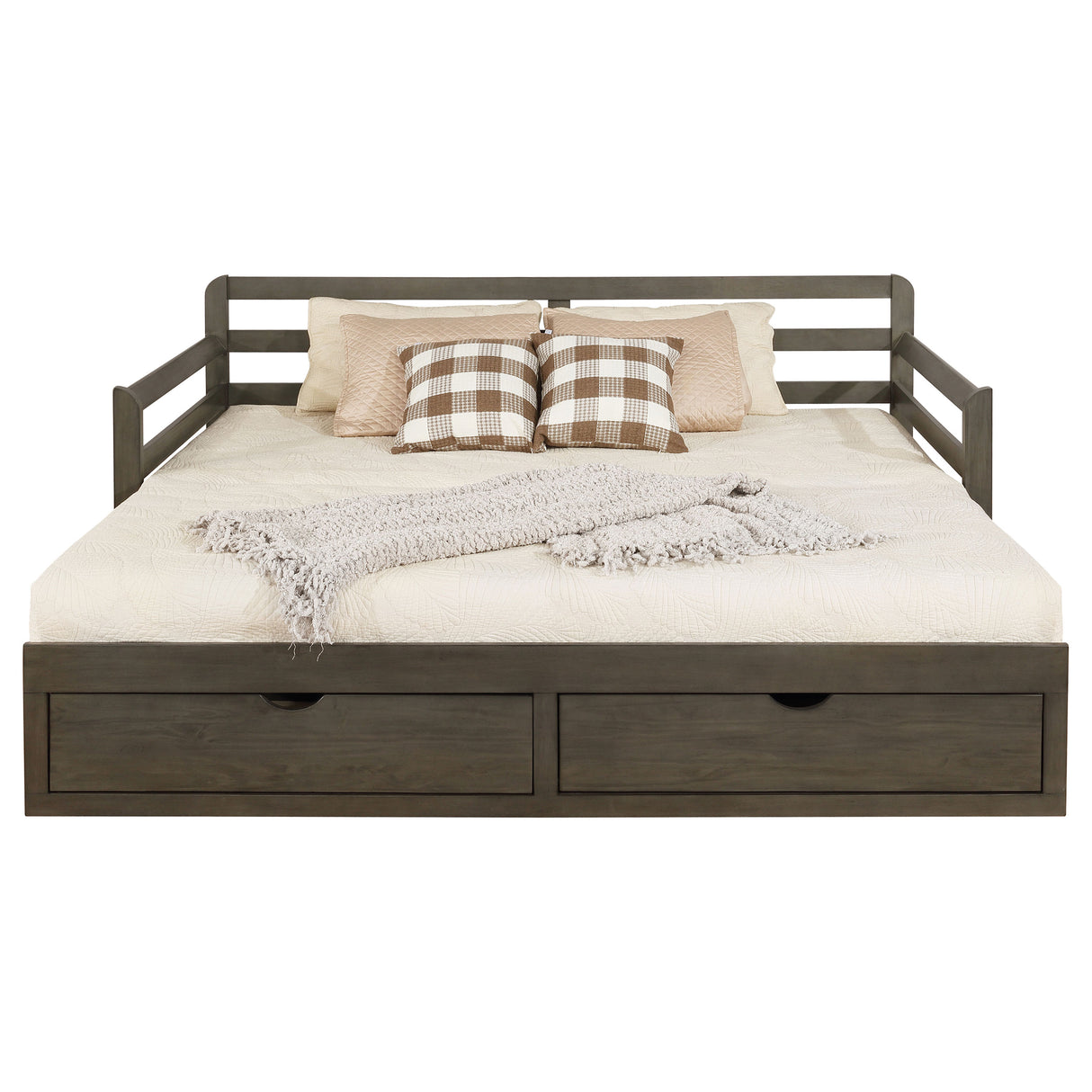 Sorrento Twin XL Daybed with Trundle and Drawers, Grey