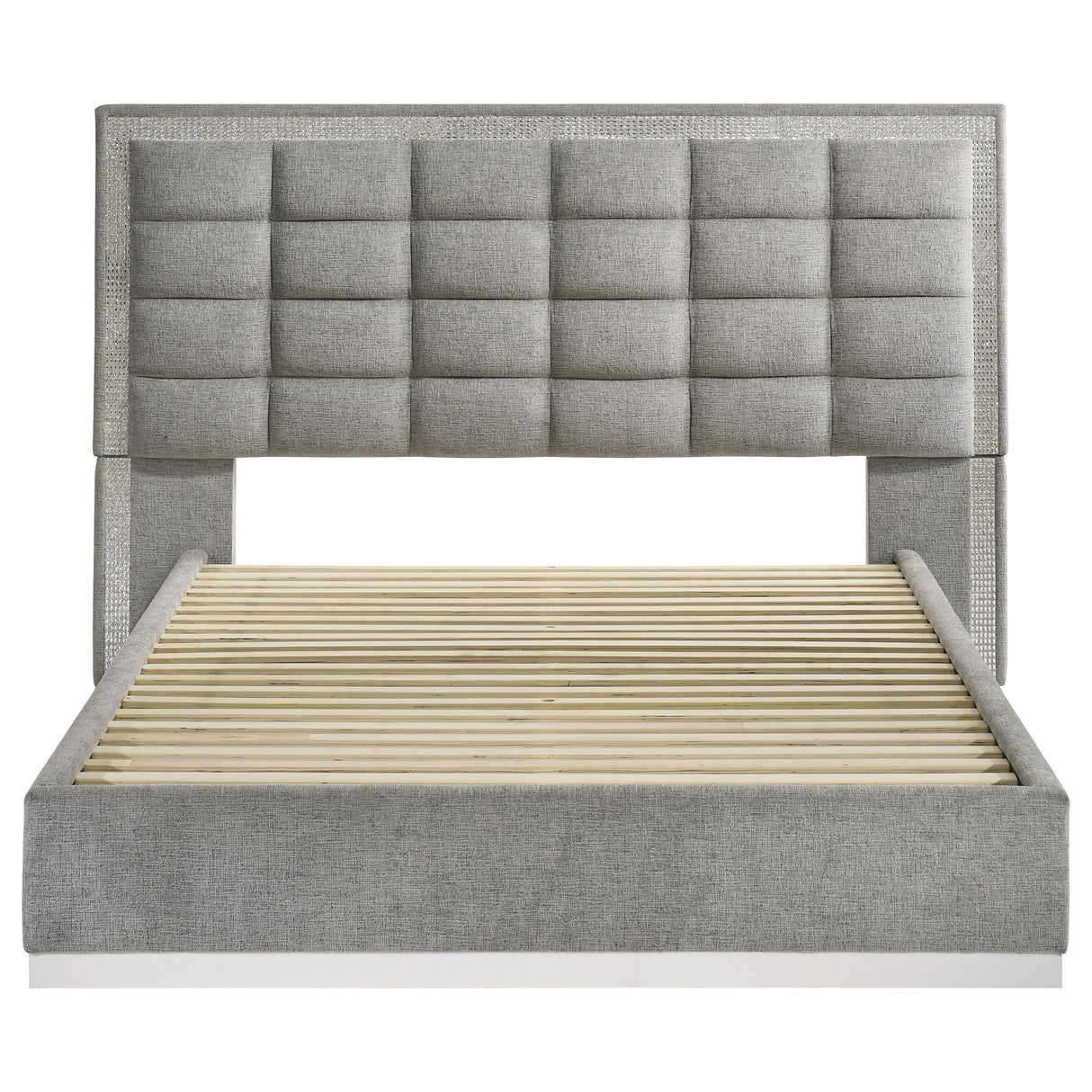Grey and White High Gloss Eastern King Bed Frame