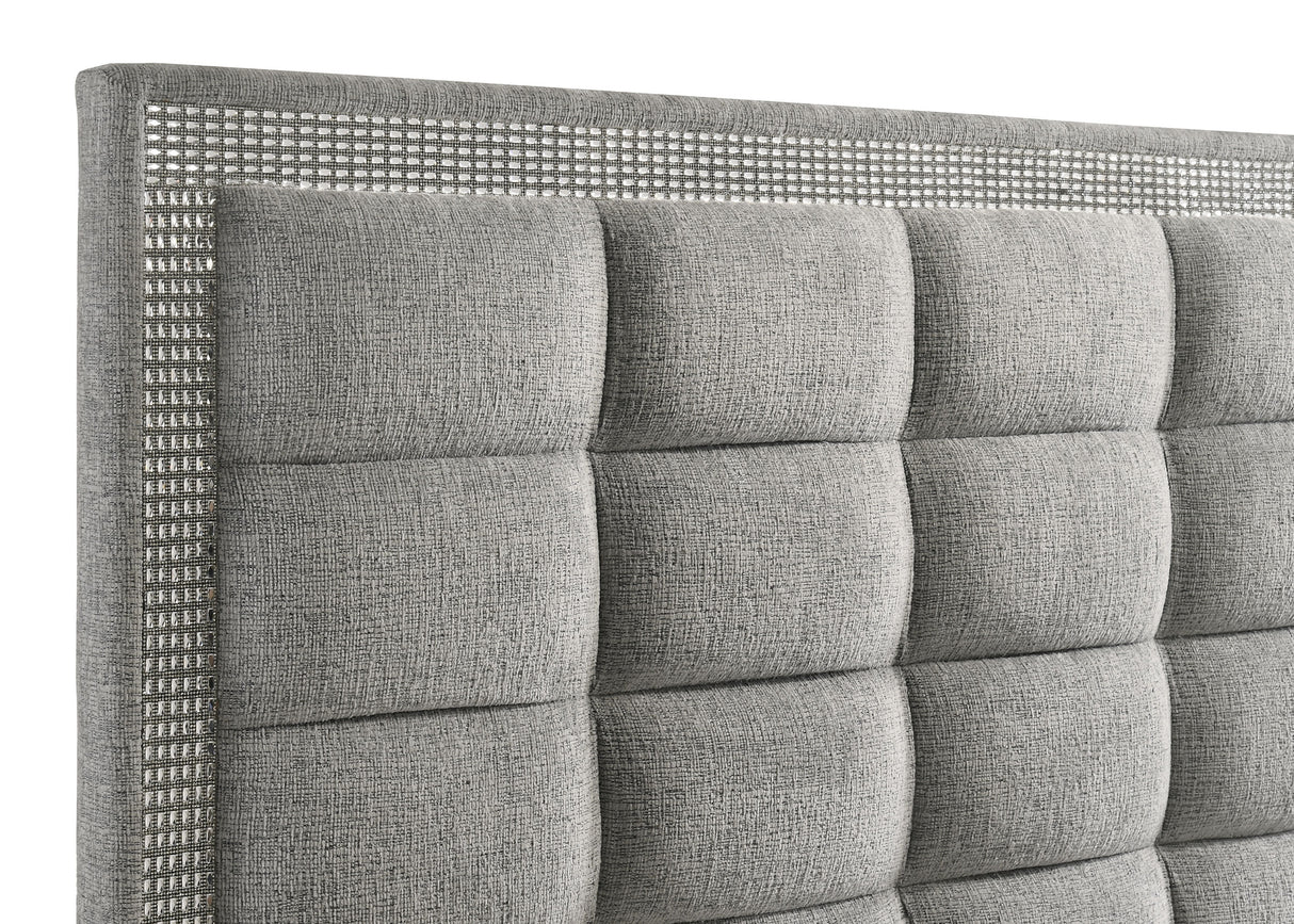 Grey and White High Gloss Eastern King Bed Frame