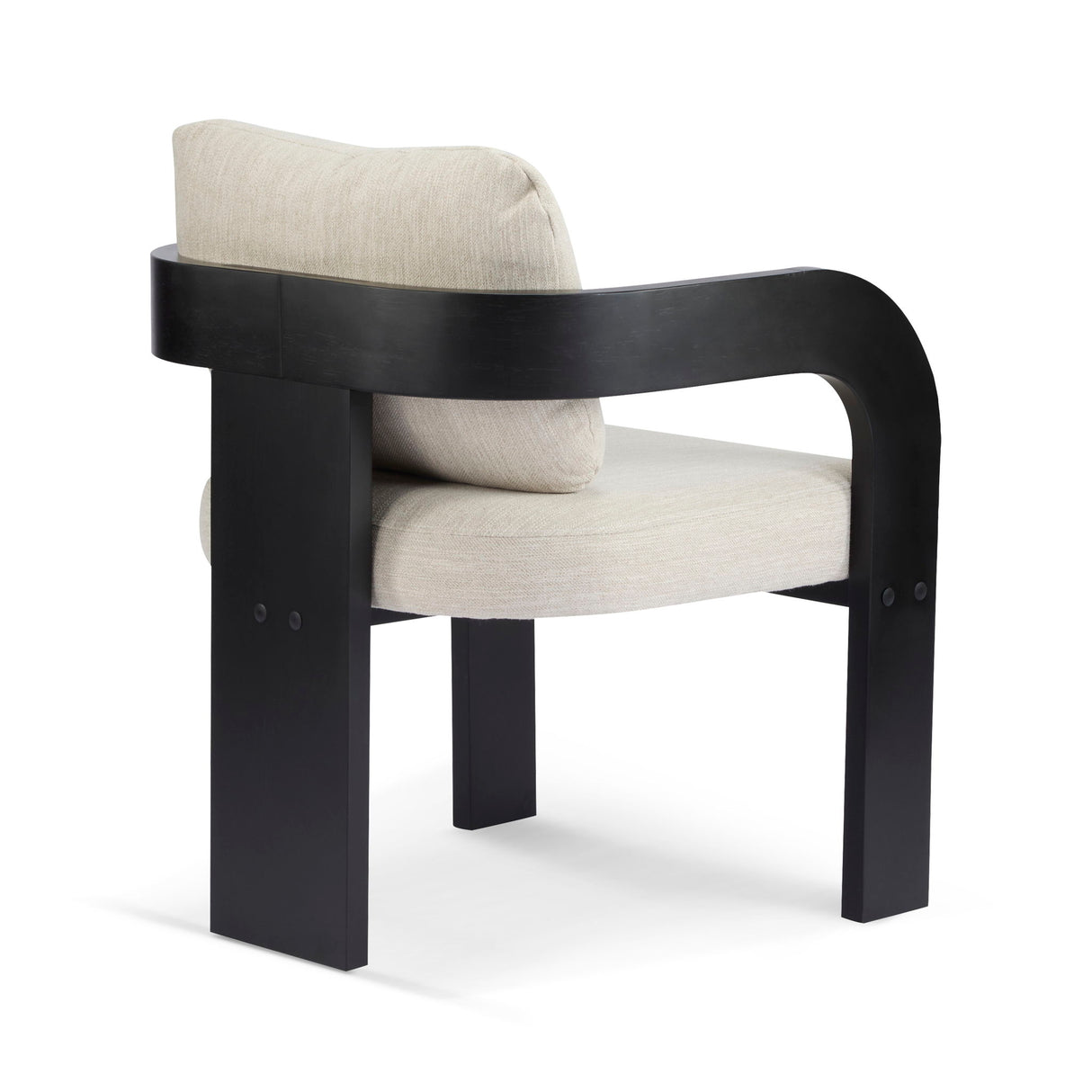 Dining Chairs With Pillow Back (Set of 2) - Beige / Black