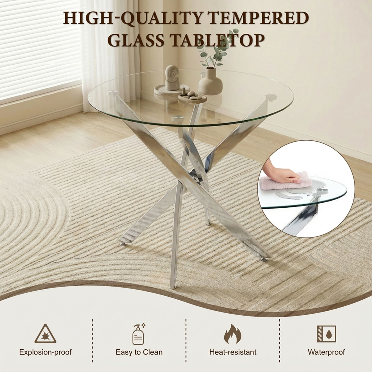 Round Dining, Kitchen Table For Dining Room - Chrome