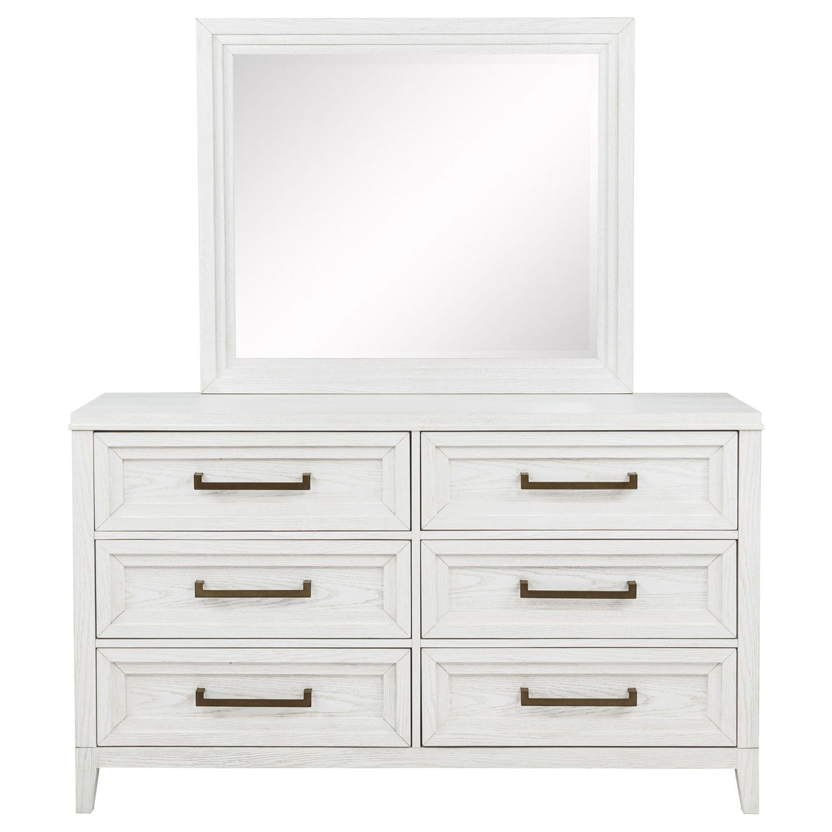 6 Drawer Dresser & Mirror - White
