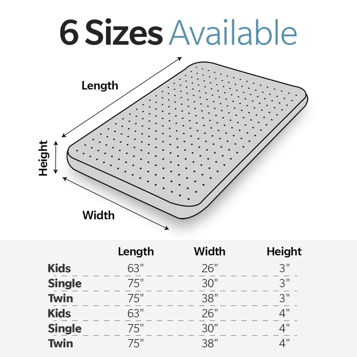 Memory Foam Camping Mattress, Portable Comfort With Water Resistant Cover