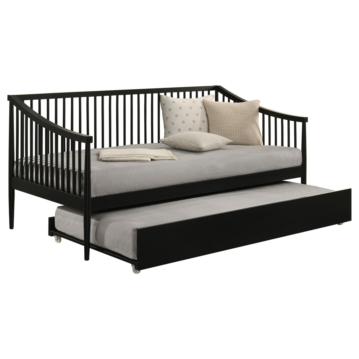 Delgado Windsor Twin Wood Daybed with Trundle, Black