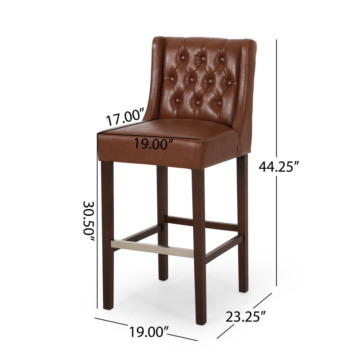 Solstara - Upholstered Dining Barstool With Button Tufted And Wing Back
