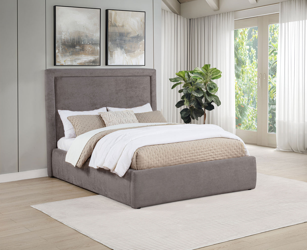 Lawson 54-Inch Upholstered Full Panel Platform Bed, Mushroom