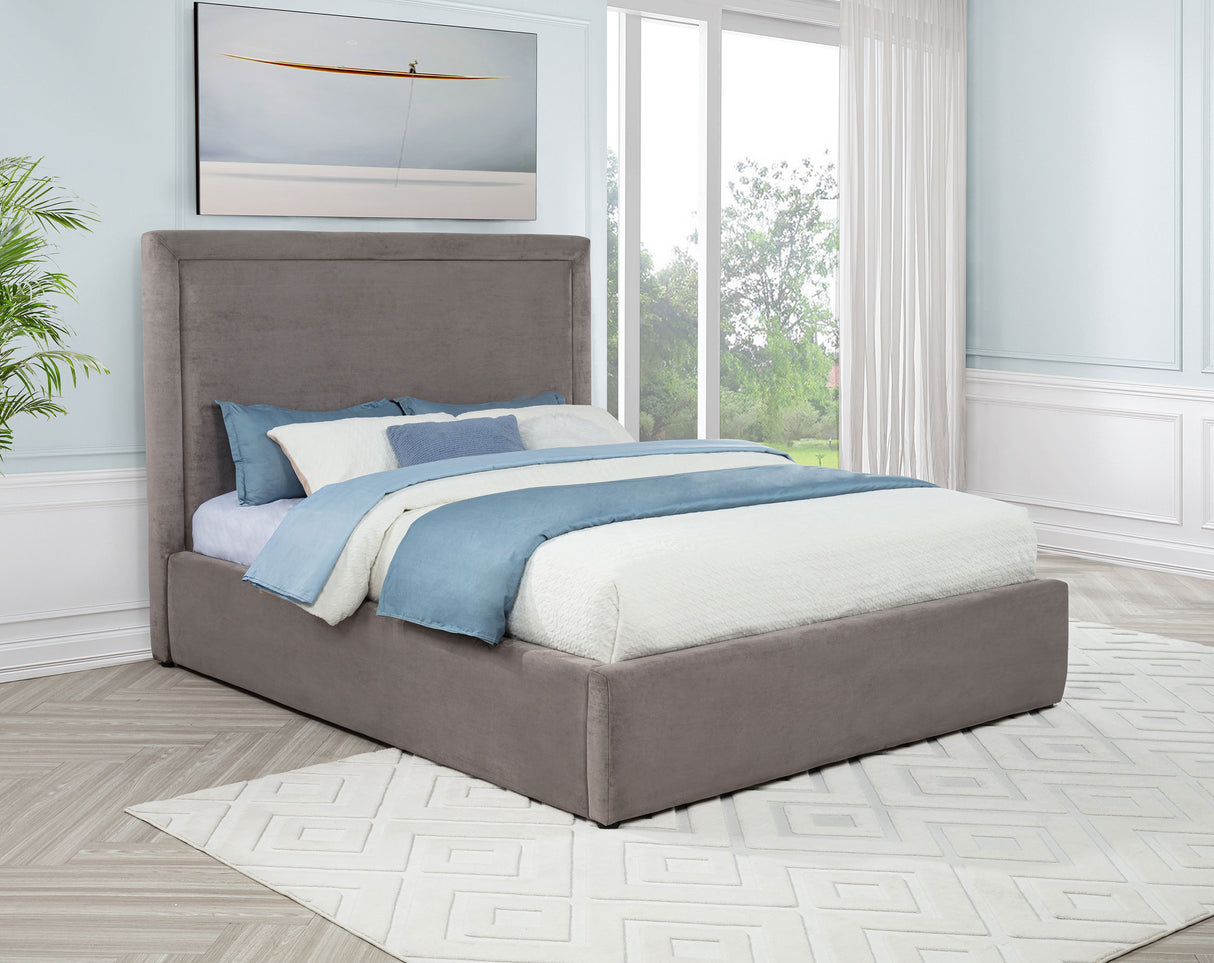 Lawson 54-Inch Upholstered Queen Platform Bed in Mushroom